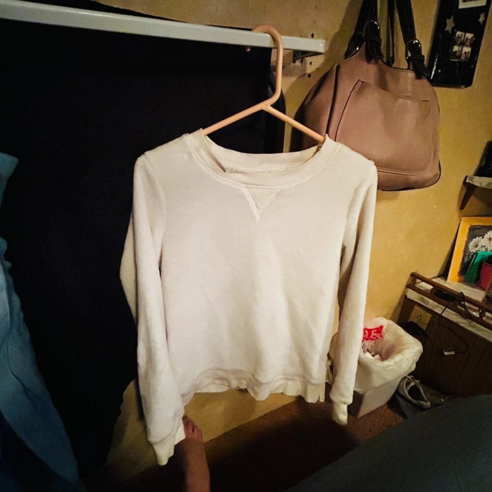 Fuzzy white sweater